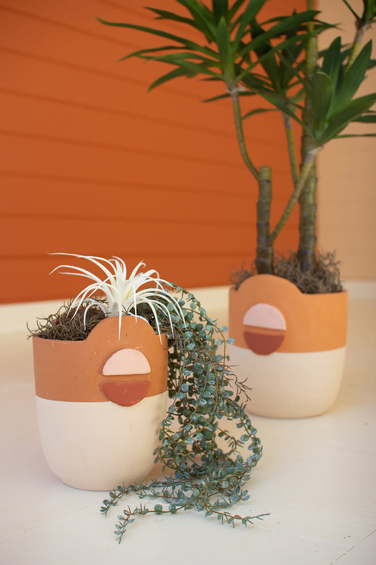 Half Circle Clay Planter