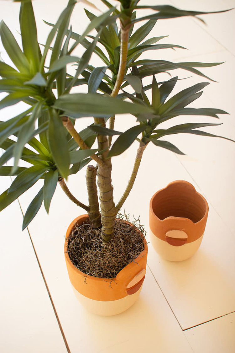Half Circle Clay Planter