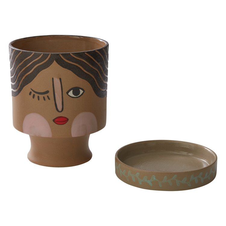 YELLOW Winking Face Pot