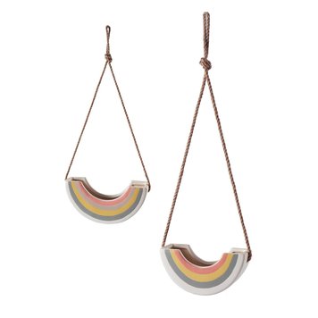 YELLOW Rainbow Hanging Planter