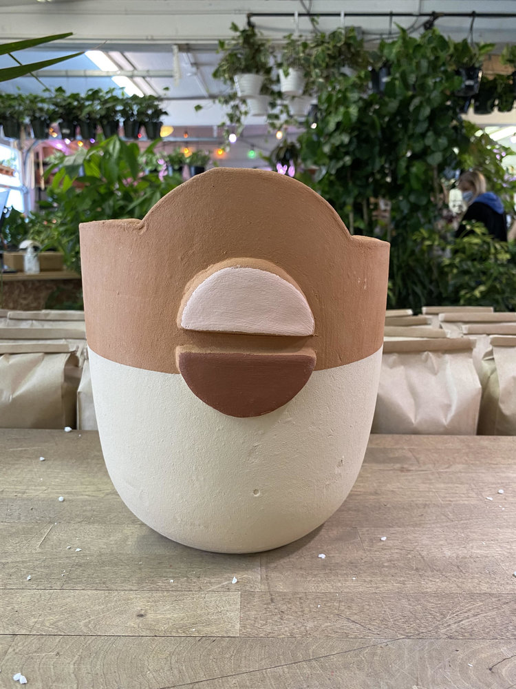 Half Circle Clay Planter