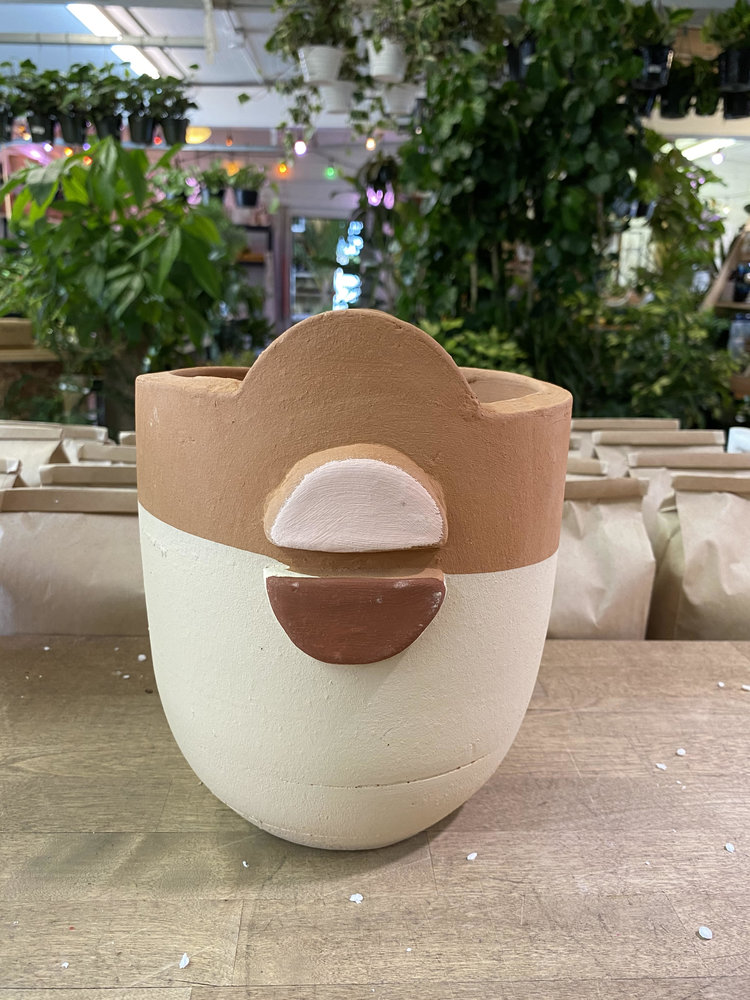 Half Circle Clay Planter