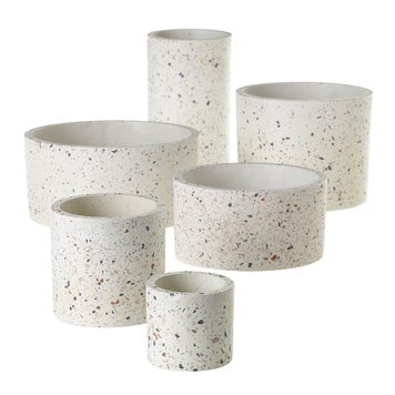YELLOW White Terrazzo Pots