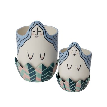 YELLOW Blue Mermaid Pots