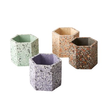 Boko Terrazzo Hex Pot