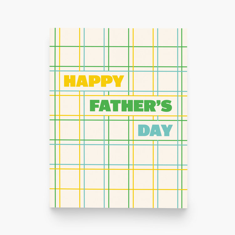 YELLOW Father's Day Plaid Card