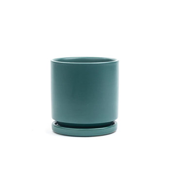 Momma Pots Cylinder w/ Saucer Aqua