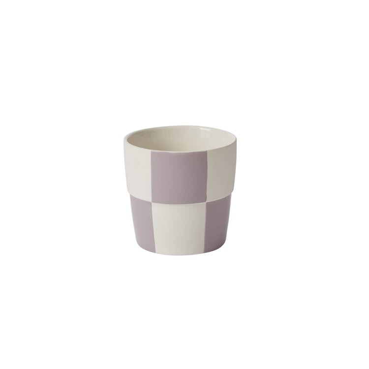 YELLOW Checkerboard Pot, Lavender 5"
