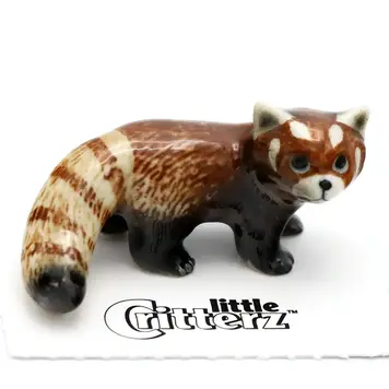 YELLOW Firefox Red Panda Porcelain Miniature