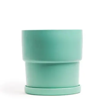 YELLOW Calyx Pots w Saucer Sea Glass