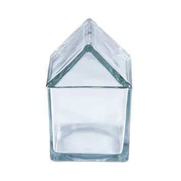 YELLOW House Shaped Glass Jar