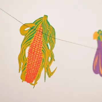 YELLOW Vegetable Sewn Garland