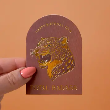 YELLOW Total Badass Birthday Mini Card