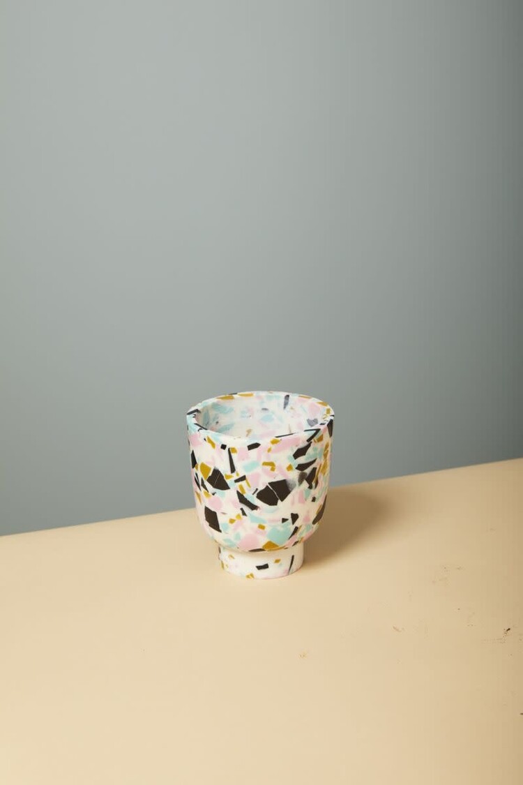 YELLOW Anisha Footed Multi Terazzo Pot 3 inch