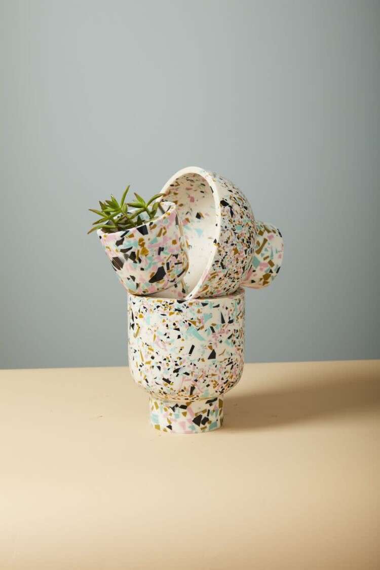 YELLOW Anisha Footed Multi Terazzo Pot 3 inch