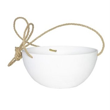 YELLOW Artstone Hanging Bowl White 10 inch