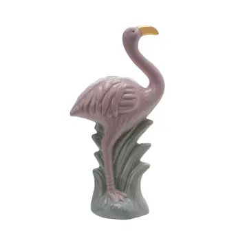 YELLOW Flamingo Stoneware Vintage Reproduction Figure