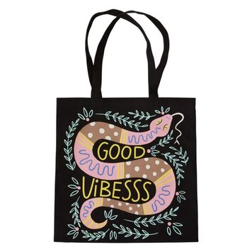YELLOW Good Vibesss Snake Tote Bag