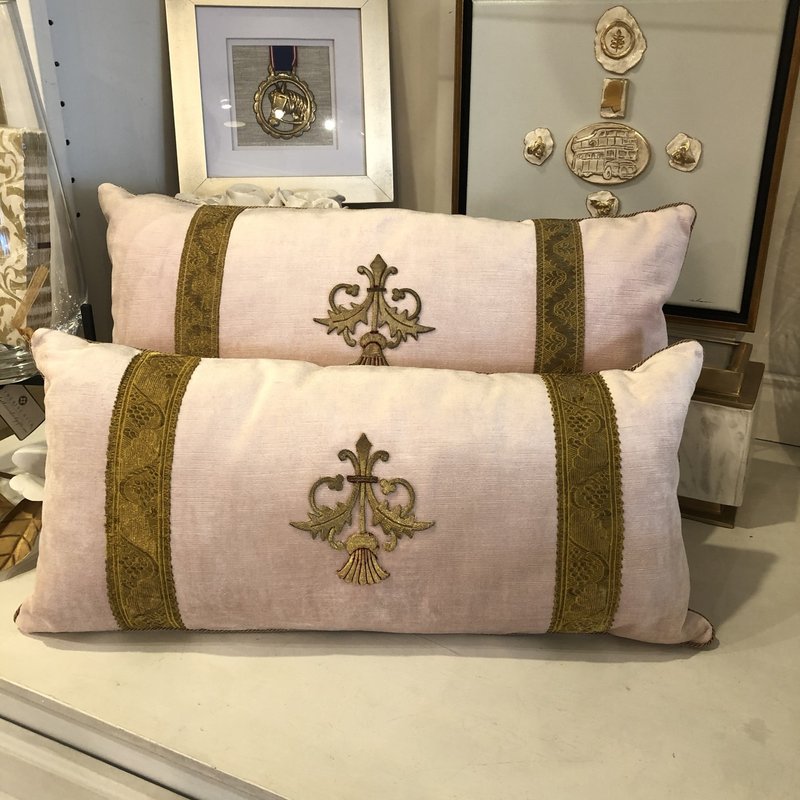 Antique Vestment Pillow- Blush Pink