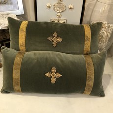 Antique Vestment Pillow- Sage Green