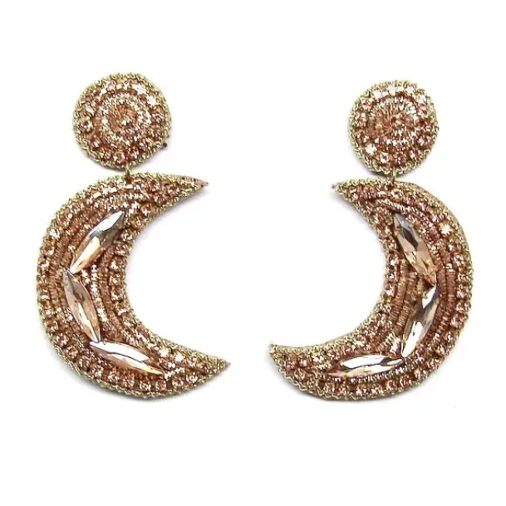 Gold moon earrings