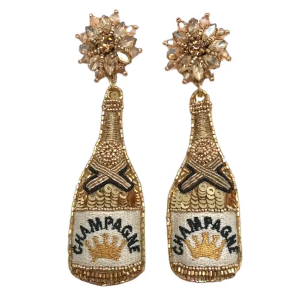 Gold champagne earrings