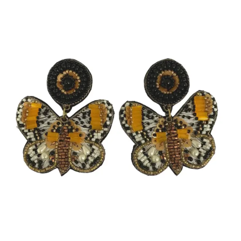 Yellow Butterfly Earrings