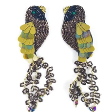 Brown bird earrings