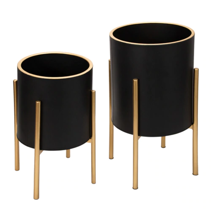 Set of 2 Planters on metal stand 12629-03