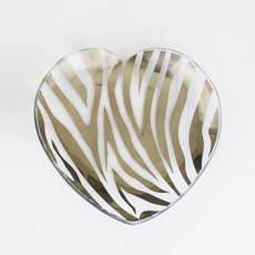 Annie Glass CSH602p 7" Heart Plate - Zebra