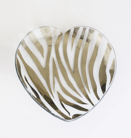 Annie Glass Heart Plate - Zebra