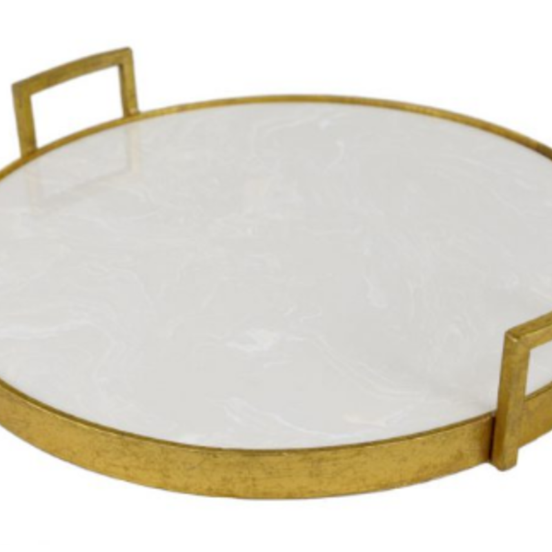 Gold Tray with Stone