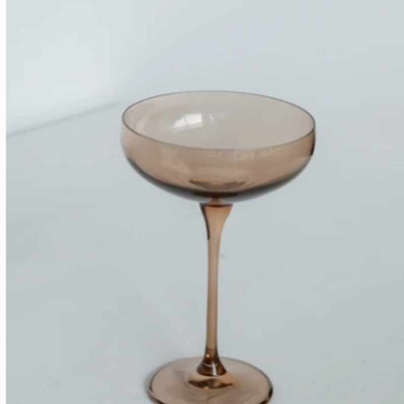 Estelle Colored Glass Amber Smoke Coupe Glass
