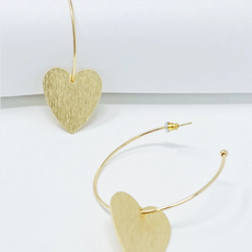 No Games Heart Hoop Earrings