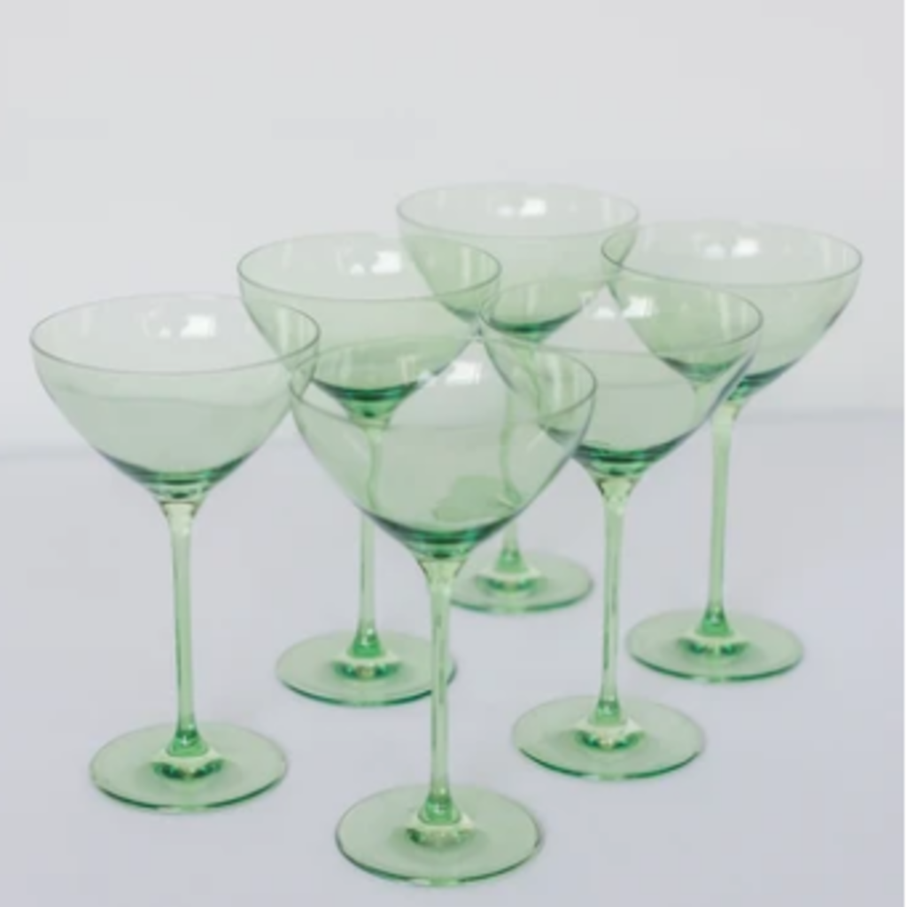 Estelle Colored Glass Mint Green Martini Glass
