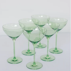 Estelle Colored Glass Mint Green Martini Glass