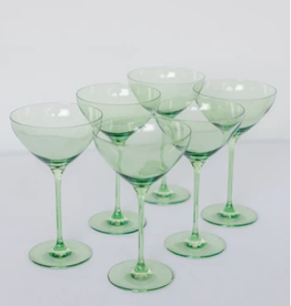 Estelle Colored Glass Mint Green Martini Glass