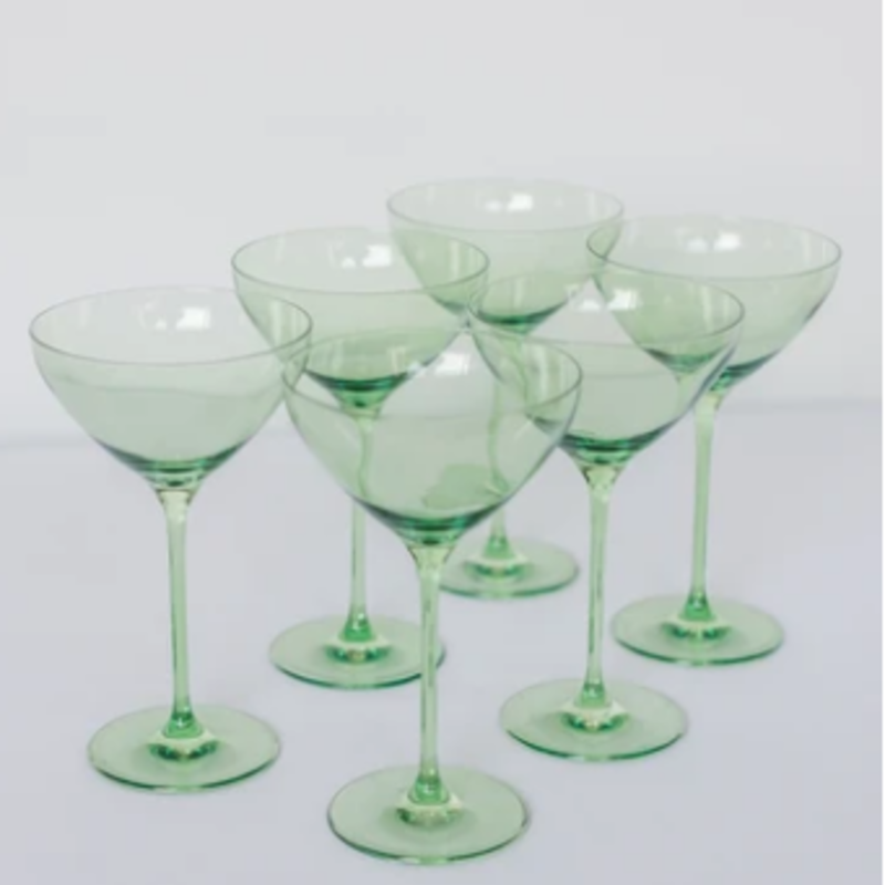 Estelle Colored Glass Mint Green Martini Glass