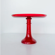 Estelle Colored Glass Red Cake Stand