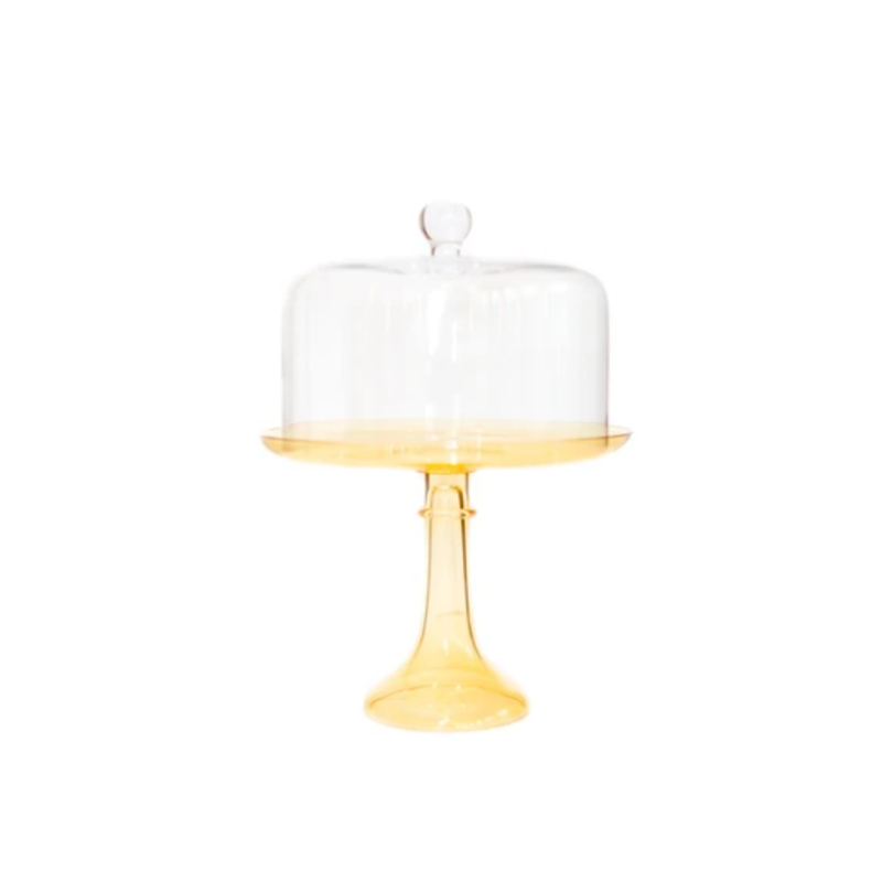 Estelle Colored Glass Cake Stand Dome