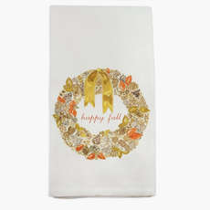 Happy Fall Wreath Dishtowel