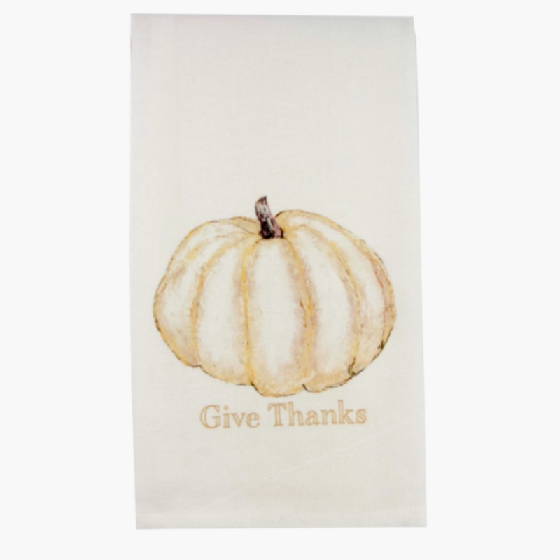 Pumpkin Gold Give Thanks Dishtowel