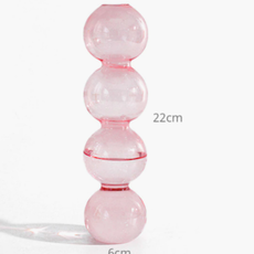 Pink Tall Glass Bubble Vase