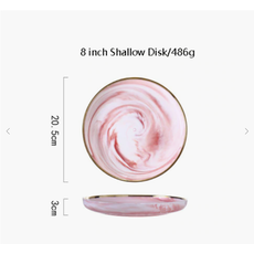 Pink Marble Ceramic Plate