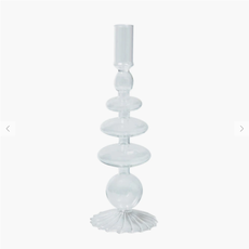 Clear Retro Glass Candlestick