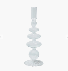 Clear Retro Glass Candlestick