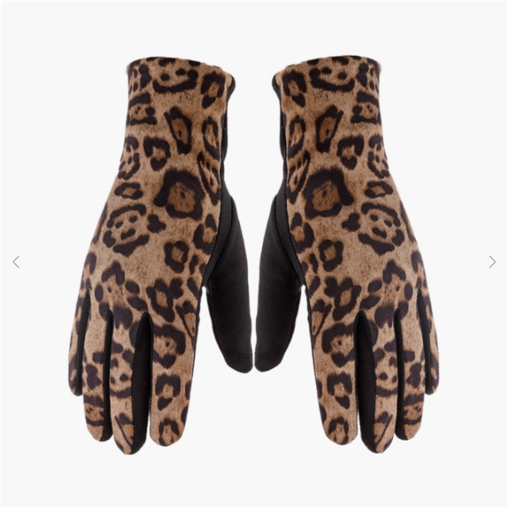 HDV2922 - Smart Touch Leopard Gloves  BLACK