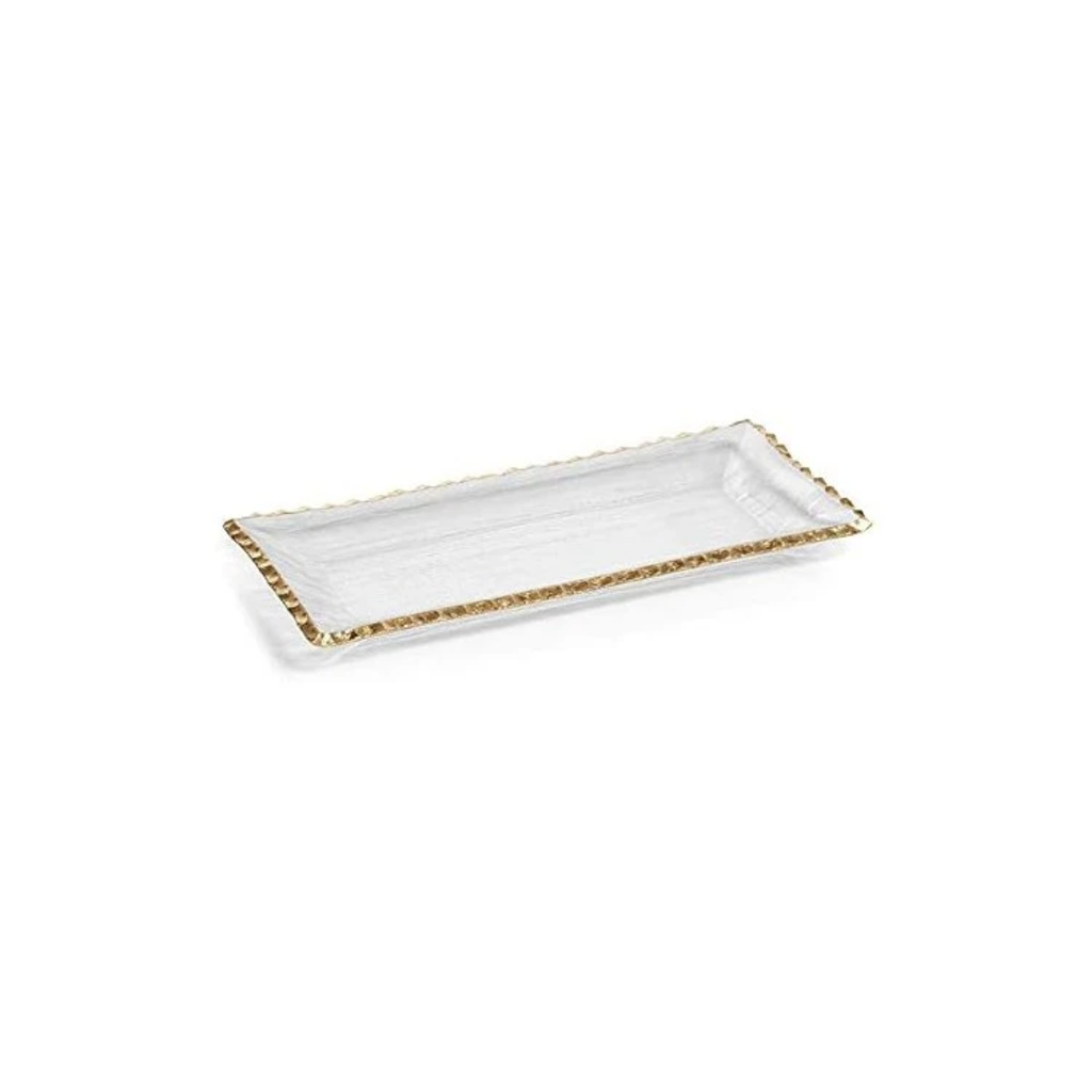 CH-5768 14.5" rectangular tray w/ gold rim