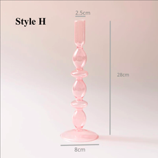 Style H Pink Glass Candlestick