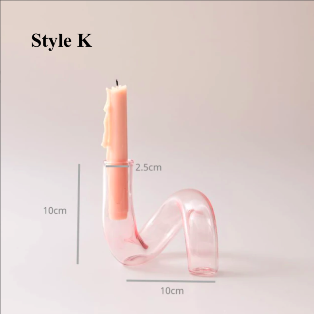 Style K Pink Glass Candlestick